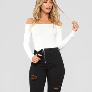 Fashion nova Day To Day off shoulder body suit